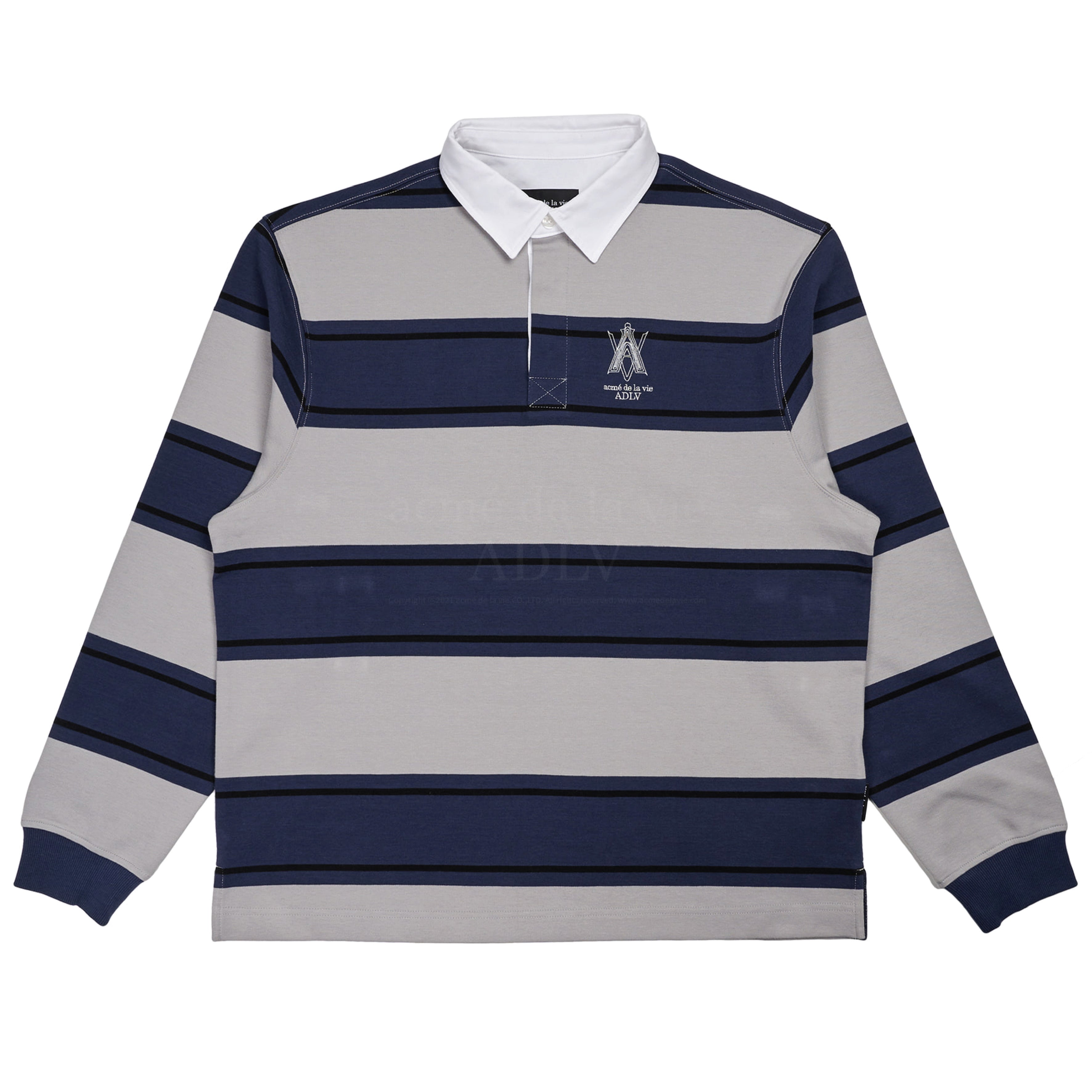 ADLV A Logo Embroidery Stripe Pattern Polo Shirt (Multi Color) – SWAGANZ