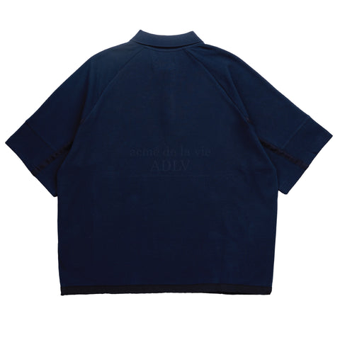 ADLV Half Sleeve Overfit Pique Shirt Navy
