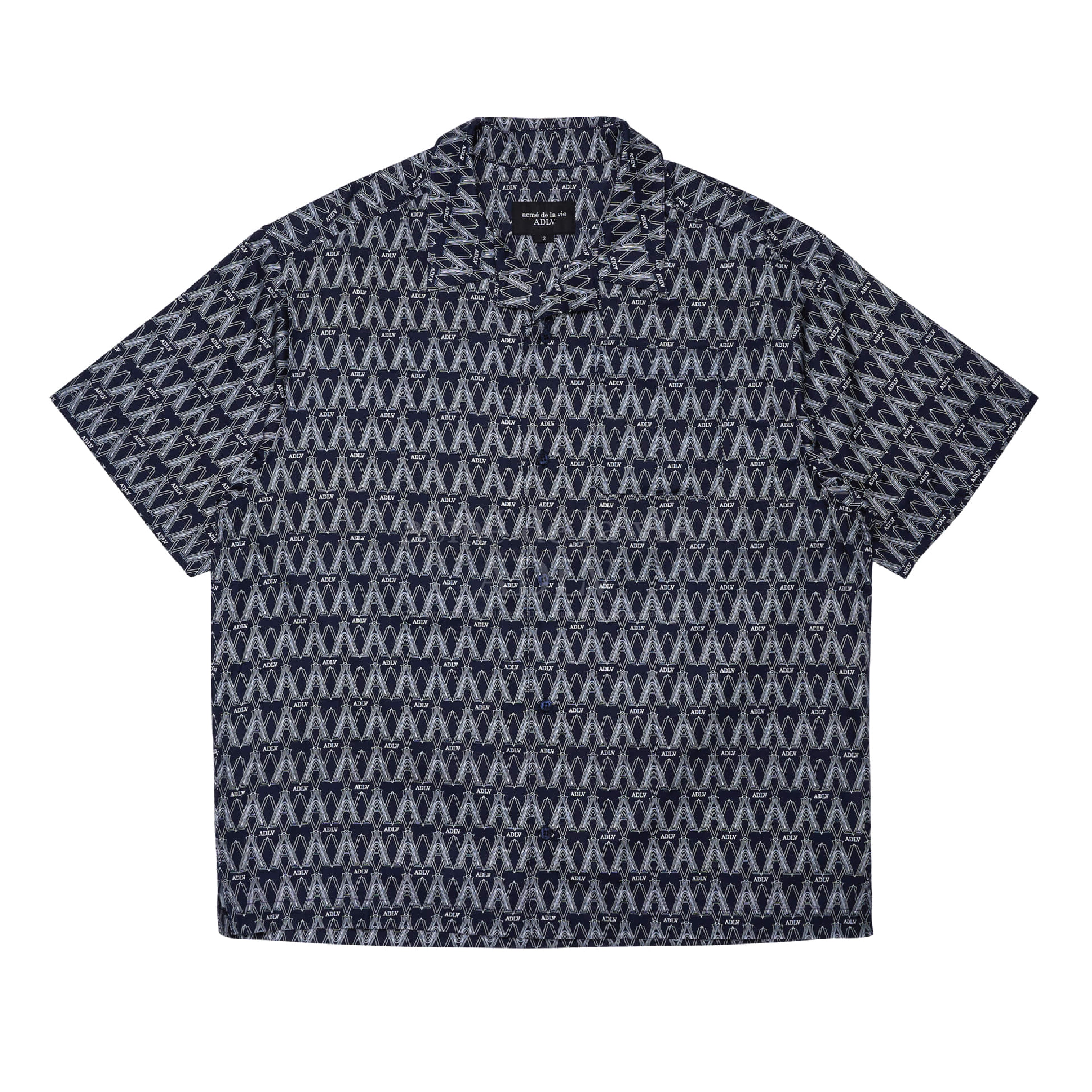 ADLV A Logo Monogram Pattern Open Collar Shirt (Multi Color) – SWAGANZ