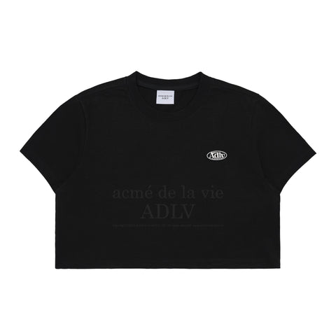 ADLV x LISA | Circle Wappen Crop Short Sleeve T-Shirt Black