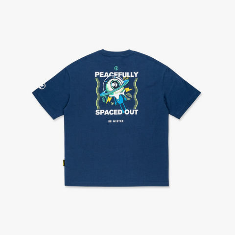DR MISTER | Spaced Out Broad Tee Deep Blue