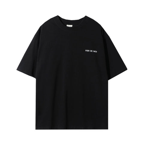 Fier De Moi | Flower Back Printing S/S T-Shirt Black