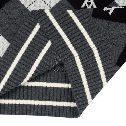 ADLV A Logo Pattern Argyle Knit Vest