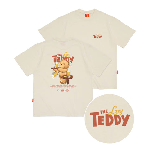 Teddy Island 'Back' Happy Hour Teddy T-Shirt Ivory