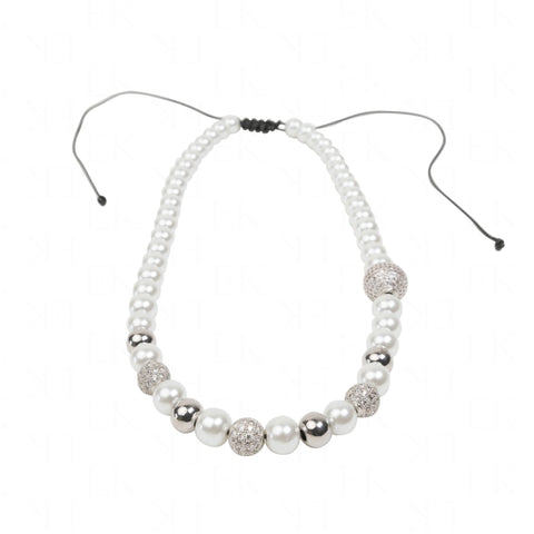 Ice Jewels Pearl Necklace Adjustable