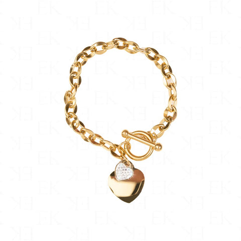 EK | Heart Link Bracelet Gold