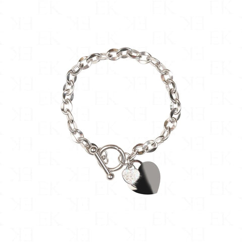EK | Heart Link Bracelet Silver