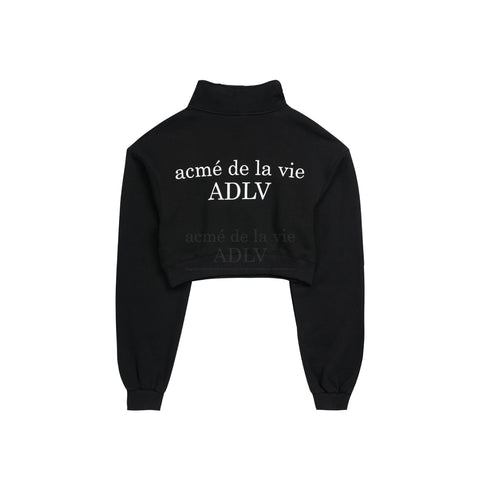 ADLV A Logo Emblem Patch Crop Top Pullover Sweat Shirt