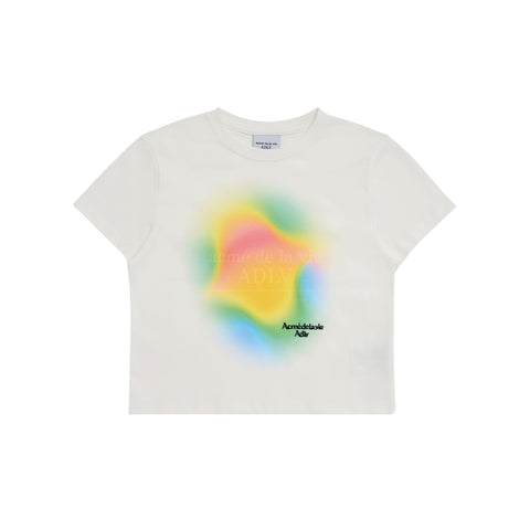 ADLV Rainbow Gradation Artwork Crop Top Short Sleeve T-shirt